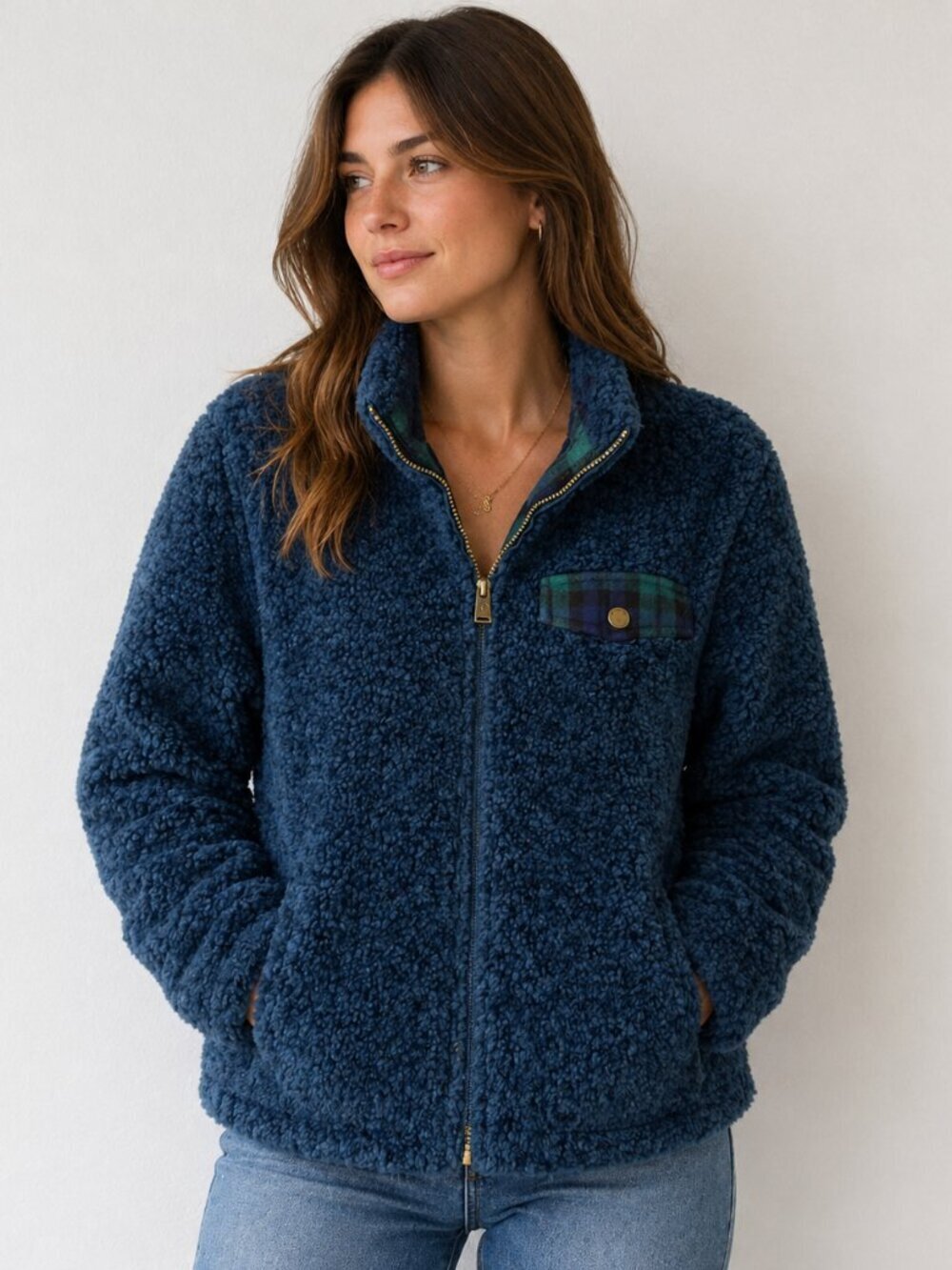 Pendleton Jacket Fleece Blue Outdoor Teddy Medium